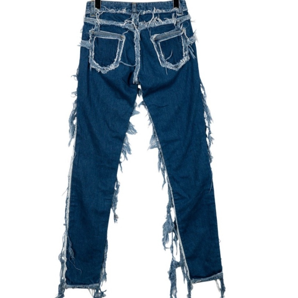 NWT! Christian Dada Mid-Rise Distressed Blue Denim Skinny Jeans XS TALL - Picture 5 of 6